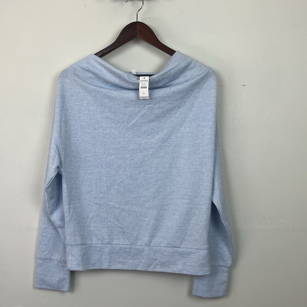 Haven Well Within Women Blue Drape Front Recycled Polyester Blend Sweater Small